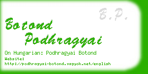 botond podhragyai business card